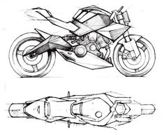 three different views of a motorcycle