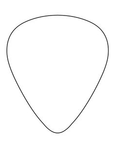 a black and white drawing of a guitar pick