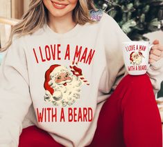 Face Clipart, Png Shirt, Christmas Party Shirts, Retro Santa, Trendy Mom, Quirky Fashion, Santa Face, Fun Sweatshirts, Sweater Men