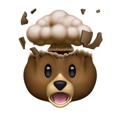 a bear with a mushroom on its head is shown in this cartoon character's face