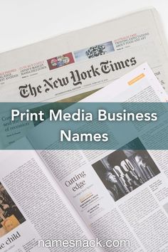 Professional and memorable name ideas for your print media business.