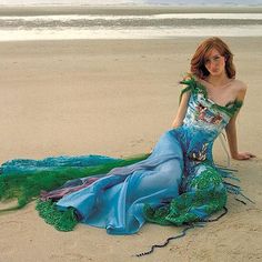 I really like this mermaid style dress Mermaid Style Dress, Dress Mermaid, Dresses Mermaid, Mermaid Style, Art Dress, Fairy Dress