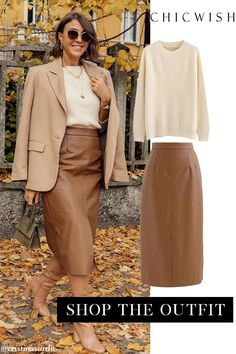 Fashion Inspiration Outfits, Faux Leather Pencil Skirt, Lace Sleeveless Top, Fashion Buyer, Leather Pencil Skirt, Knit Cowl, Wool Blend Coat, Date Outfits, Mecca