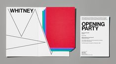 an open party brochure is displayed on a gray background with black and white lines