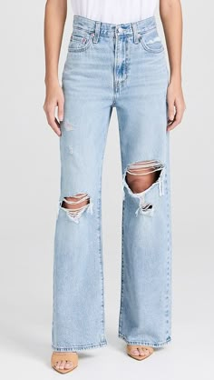 Levi's Ribcage Wide Leg Jeans | Shopbop Levis Jeans Outfit, Levi's Ribcage, Flamboyant Natural, Levis Ribcage, Fashion Director, Basic White Tee, High Rise Wide Leg Jeans, Trendy Jeans, Natural Women