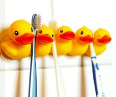 Duck Characters Family Bathroom Toothbrush Holder Kid Bathroom Decor, Cute Tooth, Bathtub Decor, Bathroom Model, Bathroom Images