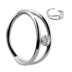 PRICES MAY VARY. Gauge Size: 18 Gauge=1.0mm, Inner Diameter: 8mm Seamless Daith Cartilag Hoop Earrings,Nose Septum Ring. Easy to Take on and out. Material: 316L Stainless Steel with a Sparkling AAA+ CZ in the Middle. Hypoallergenic, Nickel-free and lead-free. Feature: Clear CZ Double Ring One Hoop Hinged Nose Septum Hoop Daith Piercing Jewelry. Cute and Chic Piercing Hoop. PACK: 1pcs Nose Ring Hoop per Pack. COCHARM SERVICE : Just Feel Free to Contact Us If You Have Any Problem,We Will Solve for Conch Piercing Ring, Earrings Conch, Conch Earrings, Labret Ring, Double Nose Ring, Daith Earring, Nose Septum, Conch Piercing Jewelry, Daith Piercing Jewelry