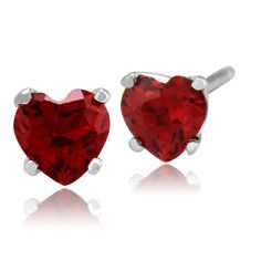 Show details for 9ct White Gold 0.52ct Garnet 4 Claw Set Heart Stud Earrings 4x4mm Heart Stud Earrings, Heart Studs, Heart Earrings Studs, Silver Jewellery, Gold And Silver, Things To Buy, The Uk, Garnet, Heart Ring