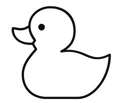 a black and white drawing of a rubber duck