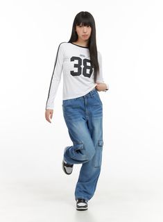 Product Detail Style : Street, Acubi Occasion : Back to school Type : TShirts Print : Lettering Material : Cotton, Spandex Sleeve : Long sleeve Neck : Raglan Length : Crop Fit : Slim fit Cotton57 Modal37 Spandex6 Color : Black, Dark blue, Beige, White Made in Korea Model Size Model is wearing size S/M and the color White. Height : 5'7" | 171cm / Top : XS / Bottom : S (25 inch) .prddescription table, .prddescription td, .prddescription th { border : 1px solid black; border-collapse : collapse; pa Sporty Stretch Tops For School, Casual Long Sleeve T-shirt For School, Casual Stretch Tops For School, Raglan Crop Top, Print Lettering, Festival Trends, Cargo Jeans, Korean Street Fashion, Lace Mini Dress