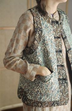 Quilted Coat Outfit, Qipao Top, Hanfu Style, Tang Top, Cheongsam Top, Thick Coat, Quilted Clothes, Chinese Blue