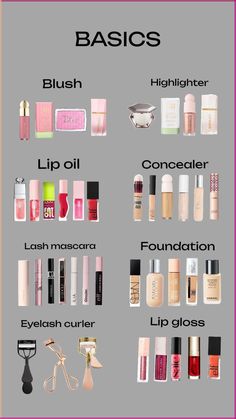 Basics💖✨️ Makeup I Should Buy, Basics For Makeup, Daily Makeup Essentials, Best Basic Makeup Products, Basic Makeup Needs, Makeup Artist Supply List, Simple Drugstore Makeup Routine, Makeup Nessecities List, Very Basic Makeup