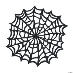 a spider web is shown in black against a white background, with the center section cut out