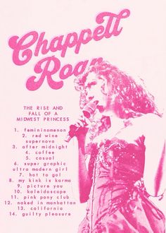 an advertisement for a concert with a woman in pink and white dress holding a microphone