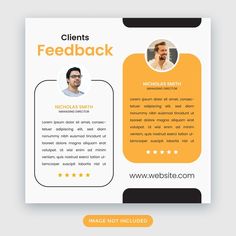 customer feedback social media post or square testimonial post template Testimonial Post Instagram, Testimonial Social Media Design, Review Design Layout, Review Page Design, Website Testimonial Design, Testimoni Design