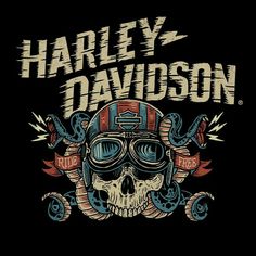 harley davidson skull with goggles on it