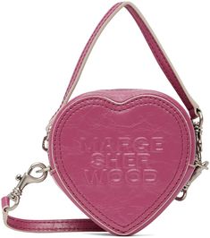 Marge Sherwood: Pink Heart Pouch | SSENSE Marge Sherwood, High Fashion Branding, French Rose, Leather Pouch, Pink Heart, Leather Crossbody Bag, Leather Crossbody, Clutch Bag, Crossbody Bag