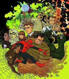 the amazing spider - man and other characters are depicted in this poster from the animated series