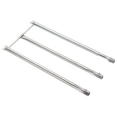 three stainless steel bars on a white background