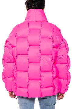 This puffer jacket is giving major icon vibes. Our Lykke statement jacket in hot pink features a quilted puffer material with a zip up style and a turtle neck collar that is perfect for the cold months. Style this with any outfit to instantly elevate your entire look! Hot Pink Puffer Jacket, Turtle Neck Collar, Pink Puffer Jacket, Platform Combat Boots, Statement Jacket, A Turtle, Plus Size Shopping, Sandals For Sale, Kawaii Clothes