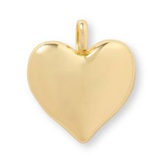 Puff Heart Charm - Gold - The Cuddle Collab Brass Accessories, Puffed Heart, Split Ring, Brass Material, Star Charms, Pet Collars, Heart Charm, Dog Mom, Same Day Delivery