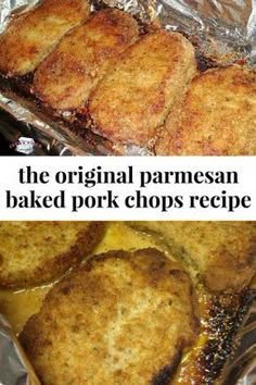 the original parmesan baked pork chops recipe has been made in an oven