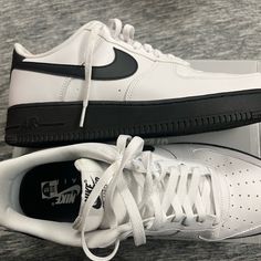 Men's Nike Air Force 1 White On Black Soles. Worn Just To Try On. Will Come With Original Box. Nike Air Force 1 White, Air Force 1 White, Shoes Nike Air Force, Shoes Nike Air, Cute Sneakers, Mens Nike Air, Shoes Nike, Nike Air Force 1, White Nikes