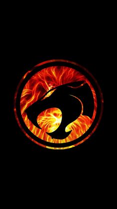 an orange and black fireball with the letter o in it's center on a black background