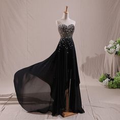 Black Bridesmaid Dresses,Sweetheart Bridesmaid Dresses,Beading Bridesmaid Dresses,Long Prom Beaded Bridesmaid Dress, High Low Prom Dress, Sparkle Prom Dress, Sweetheart Bridesmaids Dresses, Beaded Prom Dress, Black Bridesmaid Dresses