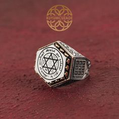 Title: Seal of Solomon Ring,Solomon's Seal Protection Ring,Star of David Ring,Handcrafted Amulet Ring,King Suleiman Ring,Occult Star *General Description* -All Kuyumcuzade products are made of 925 sterling silver. -All Kuyumcuzade products are handcrafted. -The product ordered from Kuyumcuzade is specially prepared for the person who ordered it, according to the desired features. -Kuyumcuzade products are guaranteed by Kuyumcuzade in terms of material, quality and workmanship. Solomons Ring, David Ring, Seal Of Solomon, Solomons Seal, Silver Shop, Large Ring, Star Of David, Personalized Products, Ring Gift