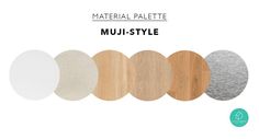 several different types of wood and metal plates with the text material palette mu - style