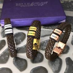 Looking for a unique and thoughtful gift for someone special? Look no further than Belle Fever Personalised Brown Leather Bracelet! Crafted from high-quality, hypoallergenic materials and handcrafted in-house, this bracelet is both durable and comfortable to wear, making it the perfect accessory for any occasion.The bracelet features a thick brown leather band that is solid and thick, giving it a premium feel. The steel plate on the bracelet can be inscribed with a name, date, or symbol of your Modern Braided Bracelets As Gift, Modern Wristband Bangle As A Gift, Modern Bangle Wristband For Gift, Modern Bangle Wristband As Gift, Modern Leather Bangle Bracelet For Gift, Modern Leather Bangle Bracelet As Gift, Modern Rectangular Leather Bracelet For Gift, Modern Rectangular Leather Bracelet Gift, Modern Rectangular Leather Bracelet As Gift