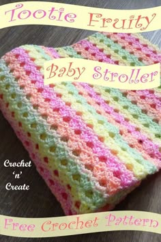 a crocheted baby blanket with the words, free crochet pattern