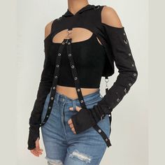 Please refer to our sizing chart for a guideline when choosing a size. 5 business days order processing time. 90% cotton 10% spandex. Edgy Winter Crop Top, Edgy Cotton Crop Top For Fall, Long Sleeve Gloves, Barbie Cowgirl, Sleeve Gloves, Goth Vibes, Bodysuits And Jeans, Long Halter Dress, Sheer Mesh Dress