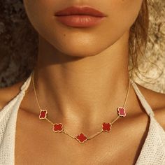 This Vibrant Red And Gold Quatrefoil Necklace Is Really Nice Looking. Gold : Gold Plated Color : Red Quatrefoils Necklace Size: 15.5" + 2" L Pendant Size: 0.5" X 0.5" Nwt Boutique Fast Shipper 5 Star Rating Vintage Cross Necklace, Purple Pendant Necklace, Rose Gold Heart Necklace, Amber Bead Necklace, Gold Tassel Necklace, Geode Necklace, Wholesale Accessories, Long Beaded Necklace, Gold Heart Necklace