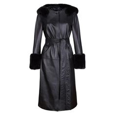 Verheyen London Aurora Leather Trench Coat in Black with Faux Fur, Size 6 The Aurora Hooded Leather Trench Coat created by Verheyen London is a romantic design inspired by the 90s and Edwardian Era of Fashion. The 90s sleek cut with a leather tied belt combined with a large romantic hood. This elegant yet sleek coat with an edge is a true investment piece for your wardrobe – a timeless design to be be worn for a lifetime and to treasure forever. Handmade in London, made with 100% Italian Lambs L Leather Trench, Romantic Design, Trench Coat Black, Leather Trench Coat, Edwardian Era, Black Faux Fur, Brand Story, Gianni Versace, College Fashion