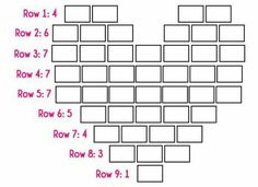 a white paper with the words row 1 - 4 and row 4 written on it