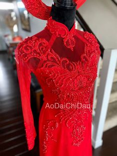 "✨This set includes: the women ao dai with matching pants. ✨If you order a pre-made size, please see size chart below for measurements of available pre-made sizes. A pre-made size is available and shipped within 1-3 business days. ✨We also take custom-made order to your measurements. Processing time for custom-made order is approximately 4-6 WEEKS: - Orders placed and measurements sent between the 1st - 15th of the month will be ready to ship by the 15th of the following month. - Orders placed a Wedding Embellished Fitted Ao Dai, Vietnamese Wedding Ao Dai, Wedding Ao Dai, Vietnamese Wedding, Long Red Dress, 1 April, Matching Pants, Nude Color, Waist Dress