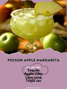 a poster with an apple margarita in it