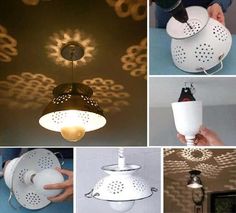 several pictures of different types of lights in various stages of being used to light up the room