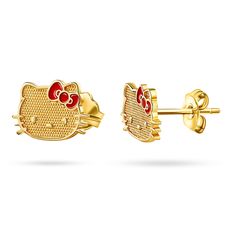 Shop the Sally Rose Collection for high-quality jewelry from Hello Kitty, including earrings and more! Hello Kitty Gold Jewelry, Hello Kitty Gift Box, Gold Hello Kitty, Hello Kitty Earrings, Hello Kitty Gifts, Dope Jewelry Accessories, Hello Kitty Jewelry, Hello Kitty Themes, Glass Jewelry Box