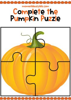 a pumpkin puzzle with the missing pieces