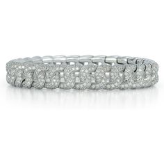 From the Groumette collection, this stretch bracelet has the look of a heavy Cuban-link but feels delicate on the wrist. The sparkling, all-over diamond pavé adds luxurious shine. 7.14CT Brilliant Round Natural White Diamonds - F-G Color, VS2 Clarity 18KT White Gold Delicate Chain, Stretch Bracelet, Pave Diamonds, Stretch Bracelets, Diamond White, Prong Setting, Everyday Look, Colored Diamonds, Round Diamonds