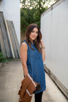 Sleeveless Denim Tunic Dress - $42.00 - 100% Tencel.    Hand Wash Cold. Do Not Bleach. Lay Flat to Dry. Iron if Needed. - Betsey's Boutique Shop Denim Tunic, Denim Dresses, Dress Denim, Boho Look, Boutique Shop, Tunic Dress, Put On, Denim Dress, Lay Flat