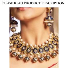 The set includes a necklace and a pair of matching jhumkey earrings. Customization: The hanging balls will be right under the oval piece and a single pearl instead of pearl bunch right under the diamond shaped kundan piece. The earrings will be same as pictured. Gold-plated on high-quality brass as base metal. Made by order. Kindly allow 6-7 weeks for the delivery of this item. For custom or urgent requests, please contact support@alacouture.com. *Please Note: We use faux stones and beads in all Elegant Heavy Jewelry Sets For Navratri, Elegant Jewelry Sets With Latkans For Navratri, Temple Jewelry Sets With Pearl Drop For Festivals, Pearl Drop Jewelry Sets For Celebrations And Festivals, Festive Pearl Drop Jewelry Sets For Celebrations, Temple Jewelry Sets With Pearl Drop For Festive Occasions, Temple Jewelry Sets With Pearl Drop For Festive Season, Festive Diwali Pearl Drop Jewelry Sets, Formal Meenakari Pearl Necklace For Festivals