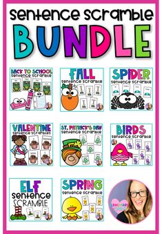 the science scramble bundle with pictures and text