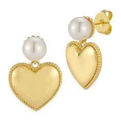 Accessorize in style with these WINX 18k Gold Plated Freshwater Cultured Pearl Heart Drop Earrings. Click on this JEWELRY & WATCHES GUIDE to learn about fit, styles, materials and more! Accessorize in style with these WINX 18k Gold Plated Freshwater Cultured Pearl Heart Drop Earrings. Click on this JEWELRY & WATCHES GUIDE to learn about fit, styles, materials and more! FEATURES Length: 27.94 mm Backings: post Nickel free Metal: brass Plating: rhodium, 18k gold Finish: polished Packaging: pouchCULTURED PEARL DETAILS Type: freshwater Pearl size: 9 mm Shape: round Color: white Gemstones may have been treated to enhance their appearance. Special care may be required. Please visit our Gemstone Treatment & Special Care Guide for more information. Size: One Size. Color: Gold Tone. Gender: female. Heart-shaped Pearl Earrings For Formal Occasions, Gold Dangle Pearl Earrings For Valentine's Day, Heart-shaped Earrings For Mother's Day Formal, Pearl Earrings For Valentine's Day Anniversary, Formal Double Heart Earrings For Valentine's Day, Valentine's Day Pearl Earrings For Anniversary, Valentine's Day Formal Gold-plated Heart Earrings, Valentine's Day Anniversary Pearl Earrings, Heart Shaped Pearl Earrings For Formal Occasions