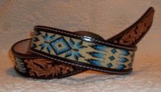 Custom made Leather belts with beaded insert | Etsy Beaded Belts Patterns, Beaded Belts, Gentle Man, Leather Inlay, Beaded Hat Bands, Custom Leather Belts, Bead Tips, My Own Business, Beaded Hat