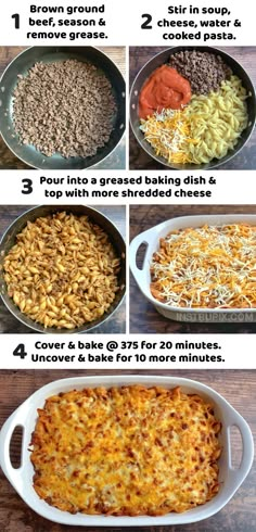 the steps to make an enchilada casserole with ground beef and cheese