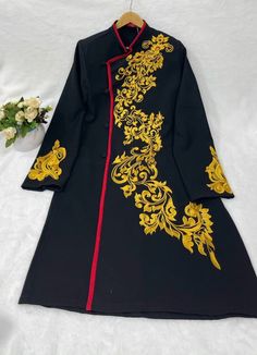 High-quality Vietnamese ao dai  Style: Traditional Material: Very well made with high-quality fabric This set includes traditional Ao Dai, No pants. Collar: 3 cm Please provide bust, waist, and hip measurements when placing your order to ensure the best fit for you. NOTE: * Recommend gentle washing * Please contact us for any inquiries about size. We don't have an exchange policy for the wrong size * It is safe for a washer and dryer in a "delicate" setting. * Actual Ao Dai colors may differ up Traditional Embroidered Ao Dai For Formal Occasions, Ceremonial Embroidered Ao Dai With Long Sleeves, Vietnamese Dress Ao Dai, Men Ao Dai, Ao Dai Men, Vietnamese Ao Dai, Vietnamese Dress, Chalk Pens, Washer And Dryer